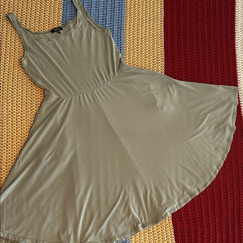 QUINCE Tencel Jersey Fit & Flare Dress - Sage